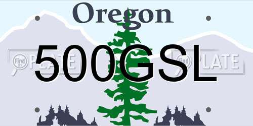 500GSL Oregon License Plate