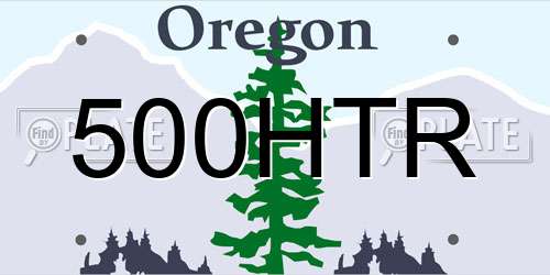 500HTR Oregon License Plate