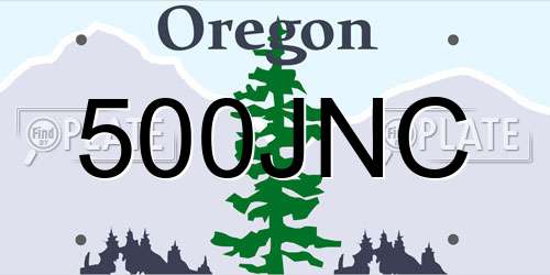 500JNC Oregon License Plate
