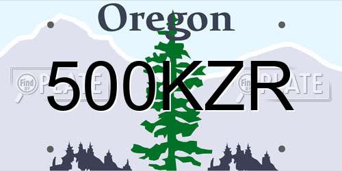 500KZR Oregon License Plate