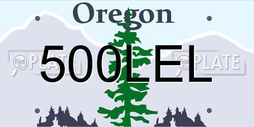500LEL Oregon License Plate