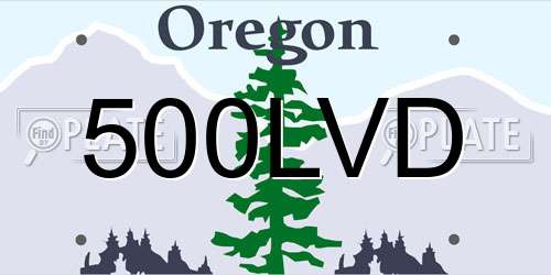 500LVD Oregon License Plate