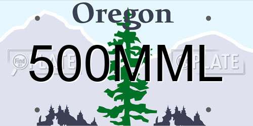 500MML Oregon License Plate