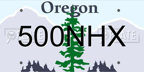 500NHX Oregon License Plate