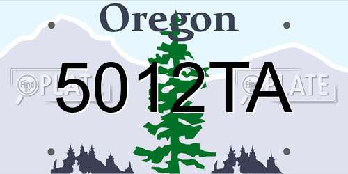 5012TA Oregon License Plate