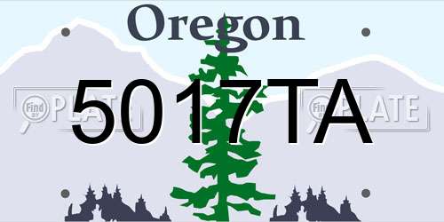 5017TA Oregon License Plate