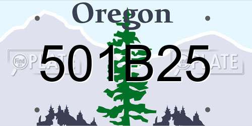 501B25 Oregon License Plate