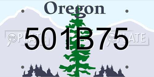 501B75 Oregon License Plate