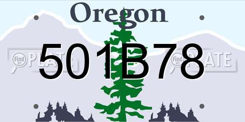501B78 Oregon License Plate