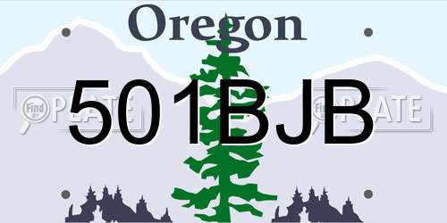 501BJB Oregon License Plate