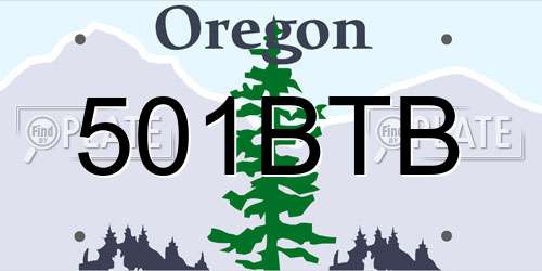 501BTB Oregon License Plate