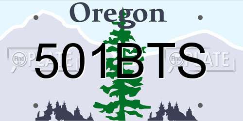 501BTS Oregon License Plate