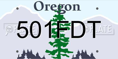501FDT Oregon License Plate