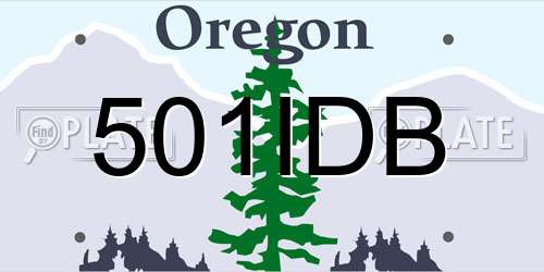 501IDB Oregon License Plate