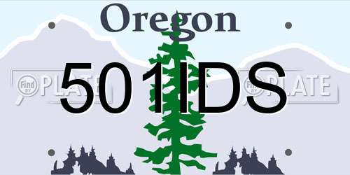 501IDS Oregon License Plate
