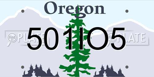 501IO5 Oregon License Plate