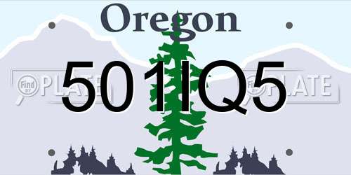 501IQ5 Oregon License Plate