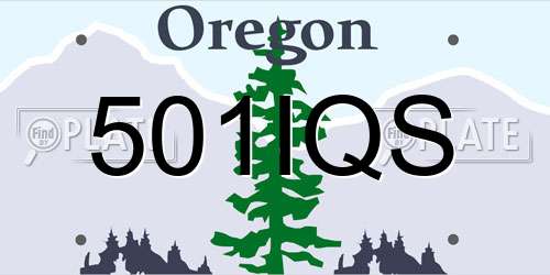 501IQS Oregon License Plate