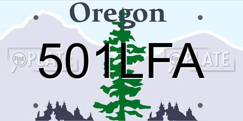 501LFA Oregon License Plate