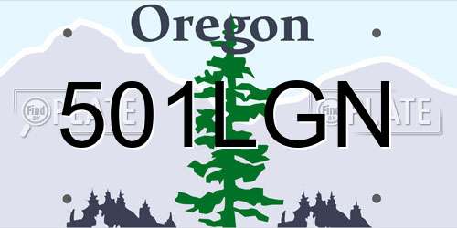 501LGN Oregon License Plate