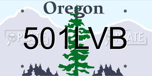501LVB Oregon License Plate