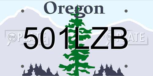 501LZB Oregon License Plate