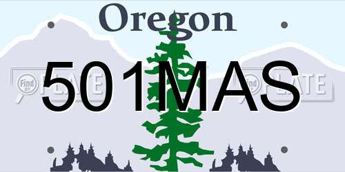 501MAS Oregon License Plate