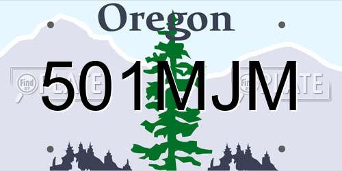 501MJM Oregon License Plate