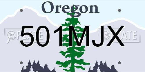 501MJX Oregon License Plate
