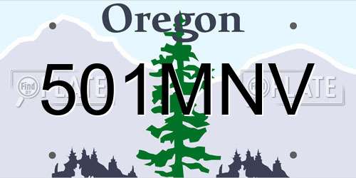 501MNV Oregon License Plate
