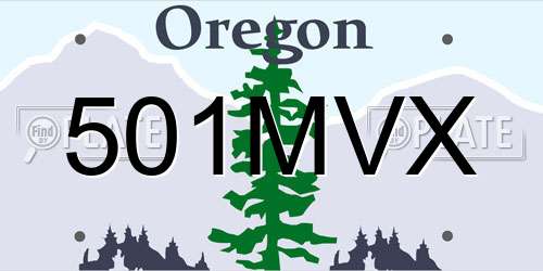 501MVX Oregon License Plate