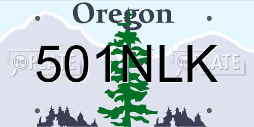 501NLK Oregon License Plate