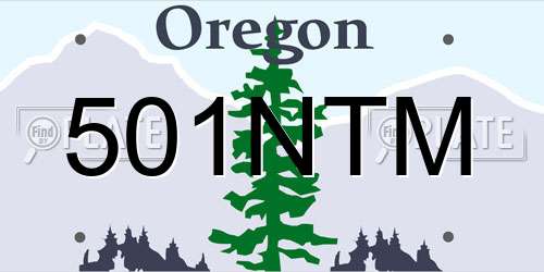 501NTM Oregon License Plate