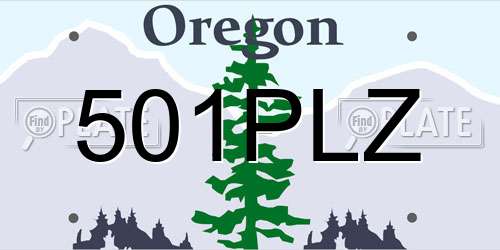 501PLZ Oregon License Plate