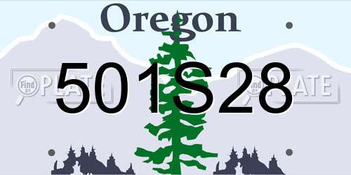 501S28 Oregon License Plate