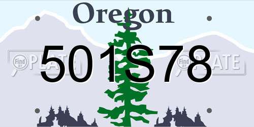501S78 Oregon License Plate