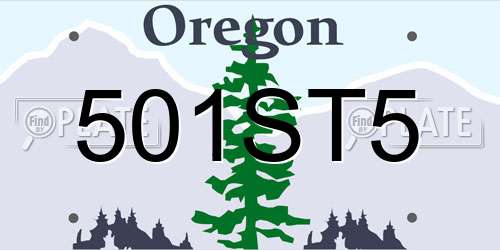 501ST5 Oregon License Plate