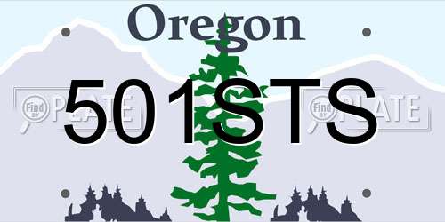 501STS Oregon License Plate