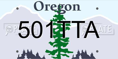 501TTA Oregon License Plate