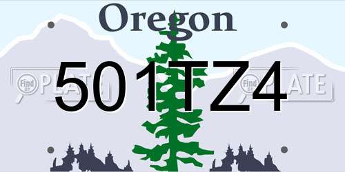 501TZ4 Oregon License Plate