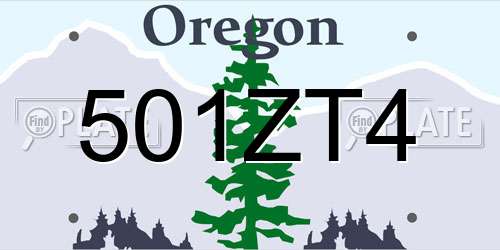501ZT4 Oregon License Plate