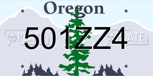501ZZ4 Oregon License Plate
