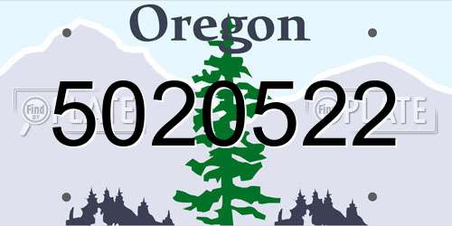 5020522 Oregon License Plate