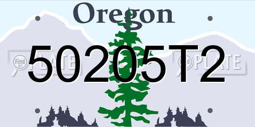 50205T2 Oregon License Plate