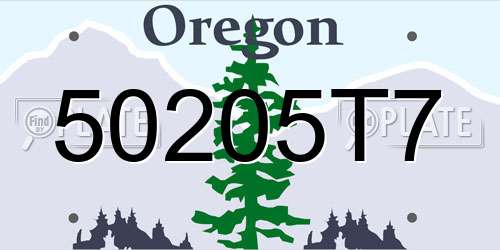 50205T7 Oregon License Plate