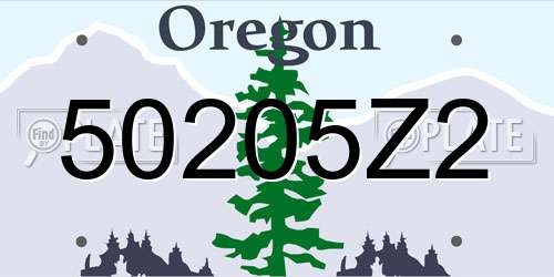 50205Z2 Oregon License Plate