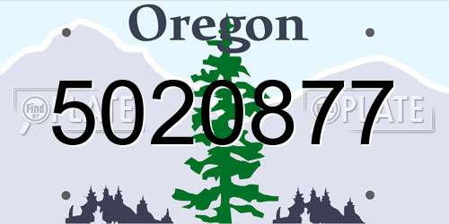 5020877 Oregon License Plate