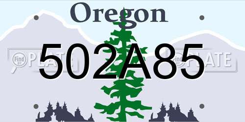 502A85 Oregon License Plate