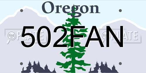 502FAN Oregon License Plate
