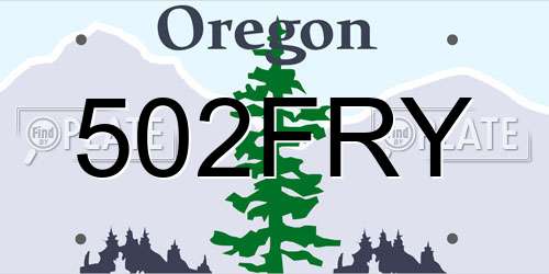 502FRY Oregon License Plate